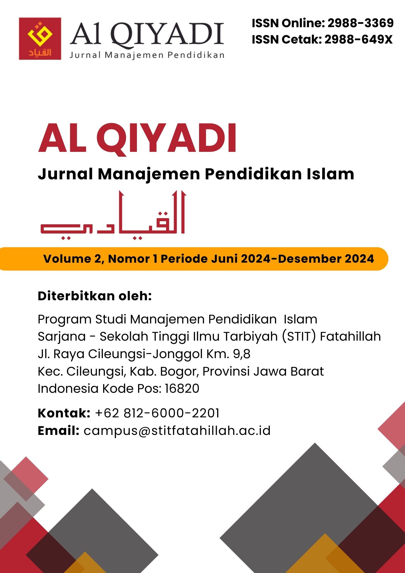 Vol. 2 No. 1 (2024): Juni 2024 | Al-Qiyadi Jurnal Manajmen Pendidikan Islam